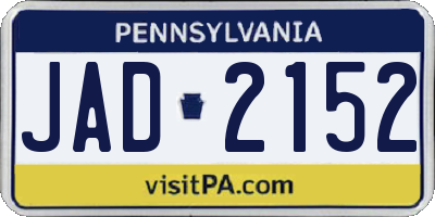 PA license plate JAD2152