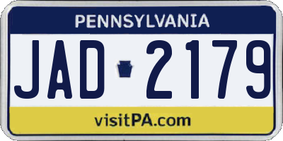 PA license plate JAD2179