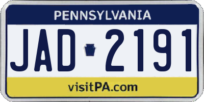 PA license plate JAD2191