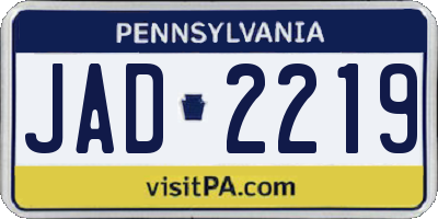 PA license plate JAD2219