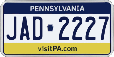 PA license plate JAD2227