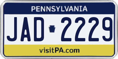 PA license plate JAD2229