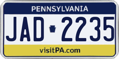 PA license plate JAD2235