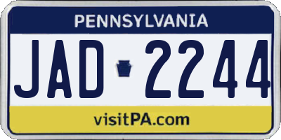 PA license plate JAD2244