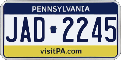 PA license plate JAD2245