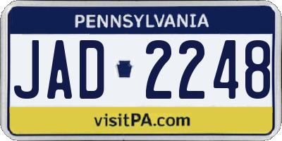 PA license plate JAD2248