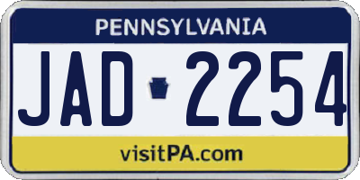 PA license plate JAD2254