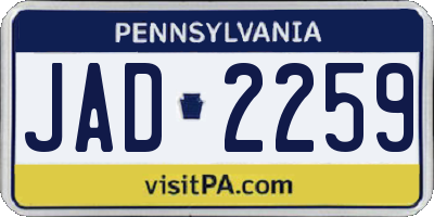 PA license plate JAD2259