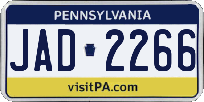 PA license plate JAD2266