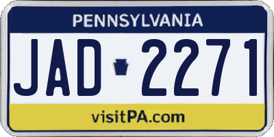 PA license plate JAD2271