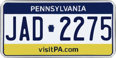 PA license plate JAD2275