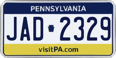 PA license plate JAD2329