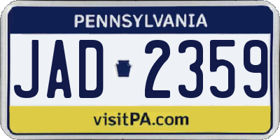 PA license plate JAD2359