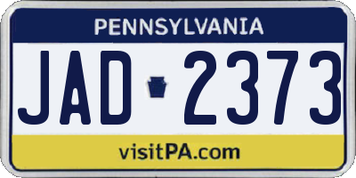 PA license plate JAD2373