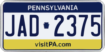 PA license plate JAD2375