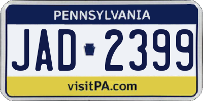 PA license plate JAD2399