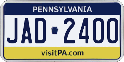 PA license plate JAD2400