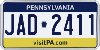 PA license plate JAD2411