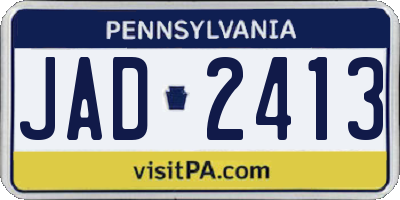 PA license plate JAD2413