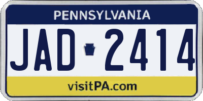 PA license plate JAD2414