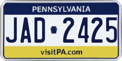 PA license plate JAD2425