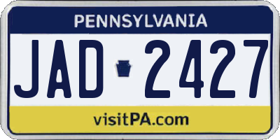 PA license plate JAD2427