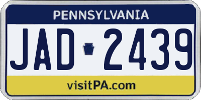 PA license plate JAD2439