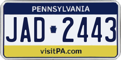 PA license plate JAD2443