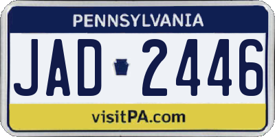 PA license plate JAD2446