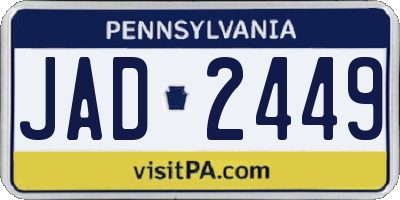 PA license plate JAD2449