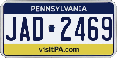 PA license plate JAD2469