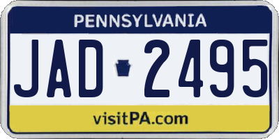 PA license plate JAD2495