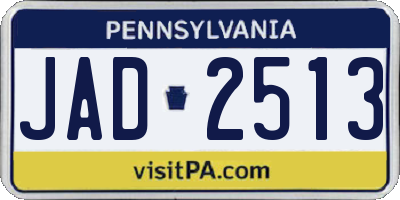 PA license plate JAD2513