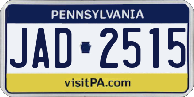 PA license plate JAD2515