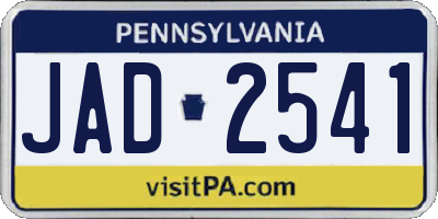 PA license plate JAD2541