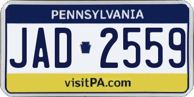 PA license plate JAD2559