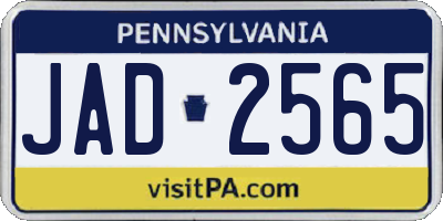 PA license plate JAD2565