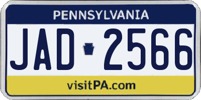 PA license plate JAD2566