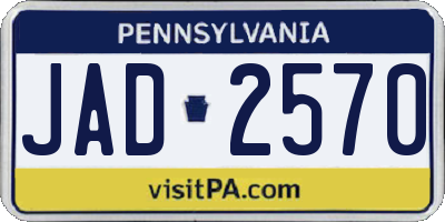 PA license plate JAD2570