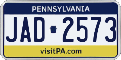 PA license plate JAD2573