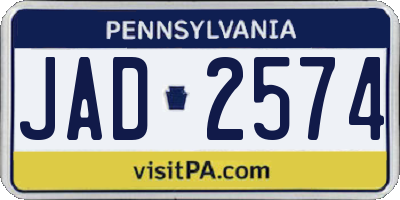 PA license plate JAD2574