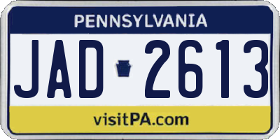 PA license plate JAD2613