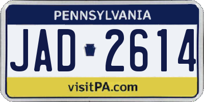 PA license plate JAD2614