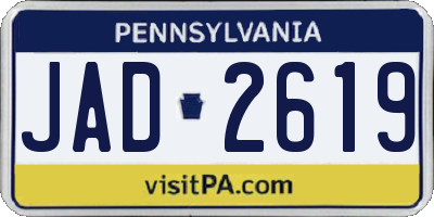 PA license plate JAD2619