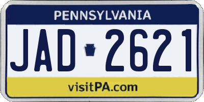 PA license plate JAD2621