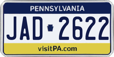 PA license plate JAD2622