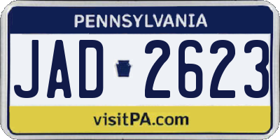 PA license plate JAD2623