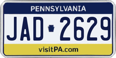 PA license plate JAD2629