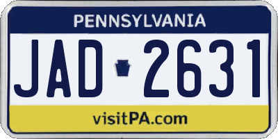 PA license plate JAD2631