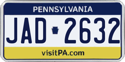 PA license plate JAD2632